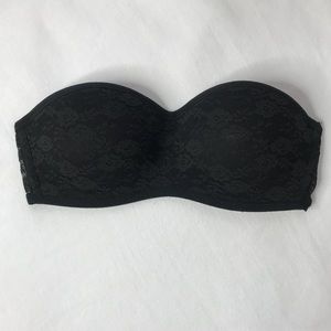 Victoria Secret strapless black push up bandeau.